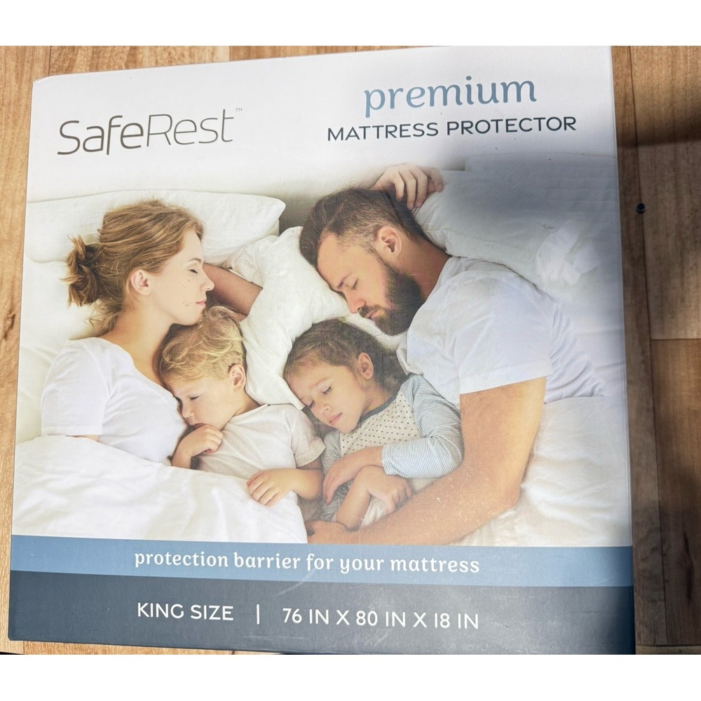 New SafeRest Premium Waterproof Mattress Protector King Size 76'x80'x18'